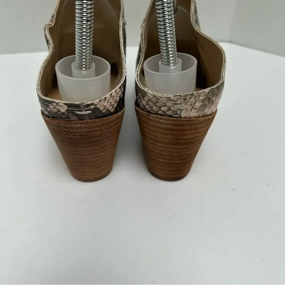 Dolce Vita RavenSnake Skin Mule Bootie Slip‎ On Block Heel size 8.5